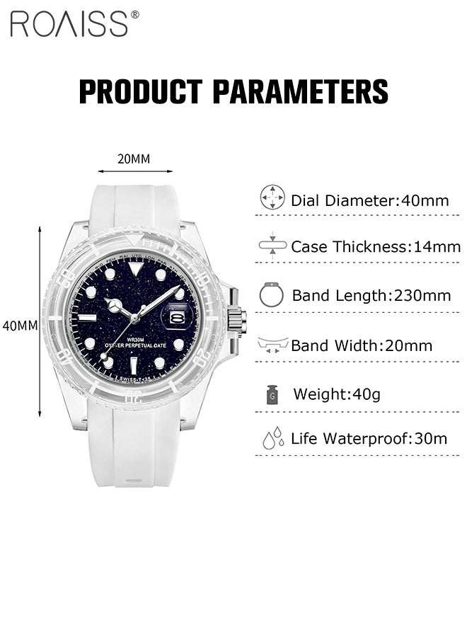 TPU Strap Electronic Quartz Watch for Women Analog Display Round Starry Sky Dial Waterproof Luminous Casual Sports Watch as Gift for Ladies