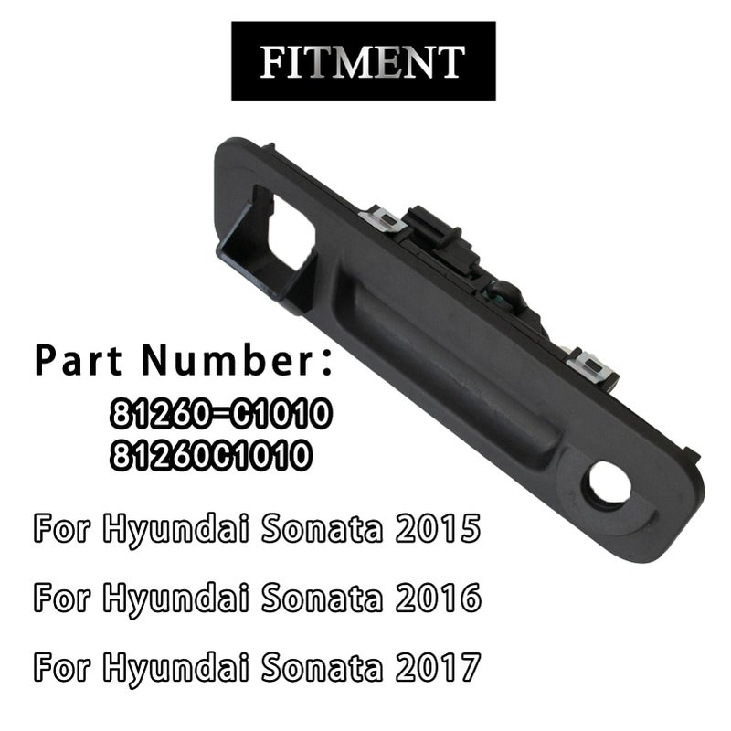 Generic AUPARTIK Rear Outside Trunk Lid Lock Handle 81260C1010 Fit for Hyundai Sonata 2015 2016 2017 with Rear Camera Hole Replace 81260-C1010  - Image 2