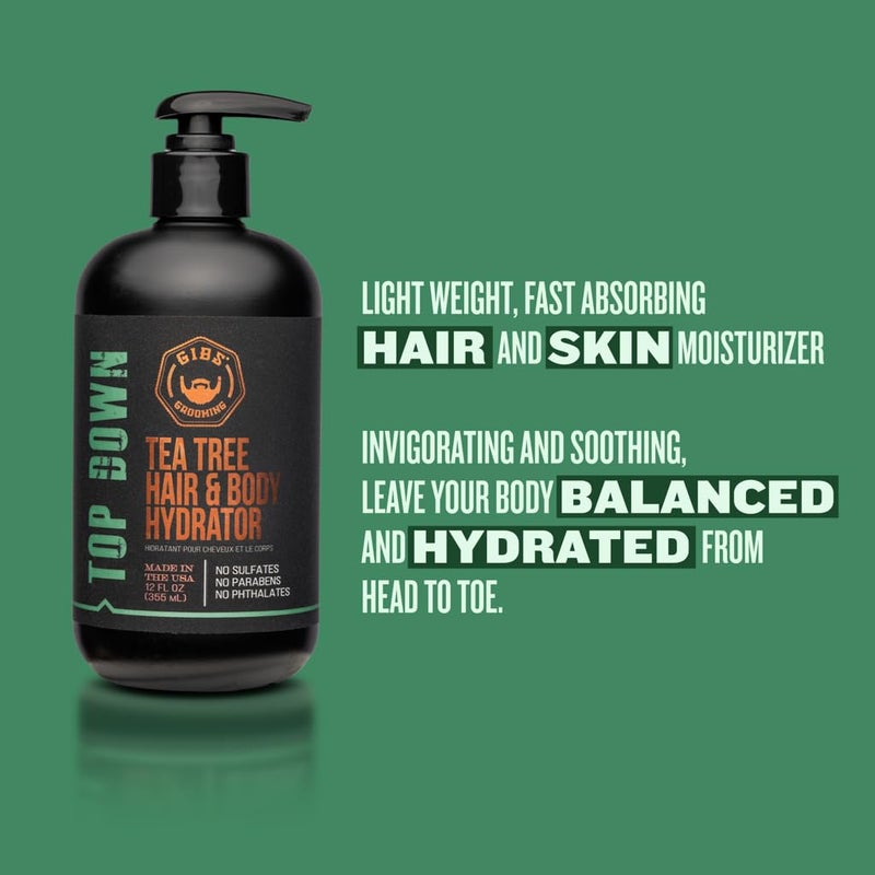 GIBS Top Down Hair and Body Hydrator, Tea Tree Moisturizer for Hair and Skin, 12 oz - Image 4