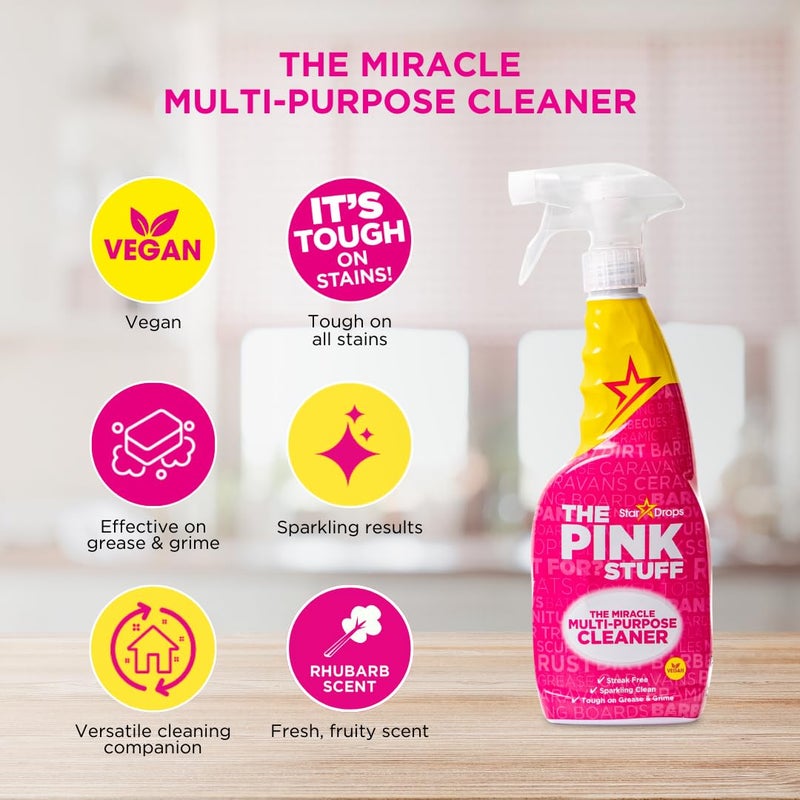 Stardrops - The Pink Stuff - The Miracle Multi-Purpose Spray, Window & Glass Cleaner, and Bathroom Foam Spray Bundle (1 Multi-Purpose Spray, 1 Window & Glass Cleaner, 1 Foam Spray) - Image 2