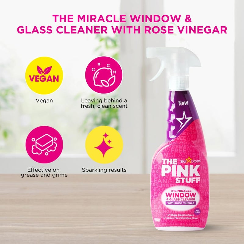 Stardrops - The Pink Stuff - The Miracle Multi-Purpose Spray, Window & Glass Cleaner, and Bathroom Foam Spray Bundle (1 Multi-Purpose Spray, 1 Window & Glass Cleaner, 1 Foam Spray) - Image 4