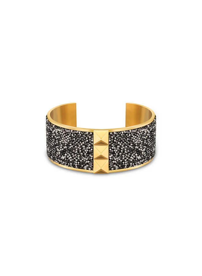 بوليس Kaimai Gold Plated Leather Bangle for Women's