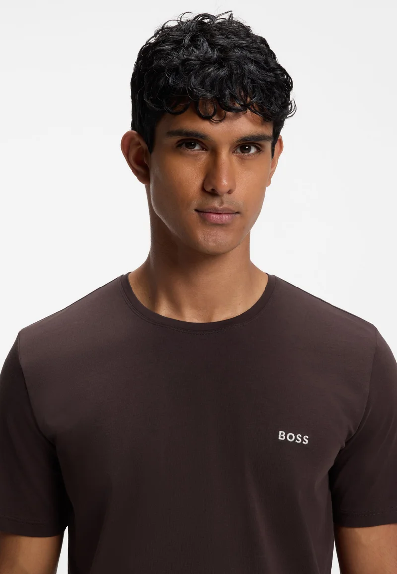 BOSS  Logo-embroidered T-shirt in stretch cotton for Men | Best Price UAE