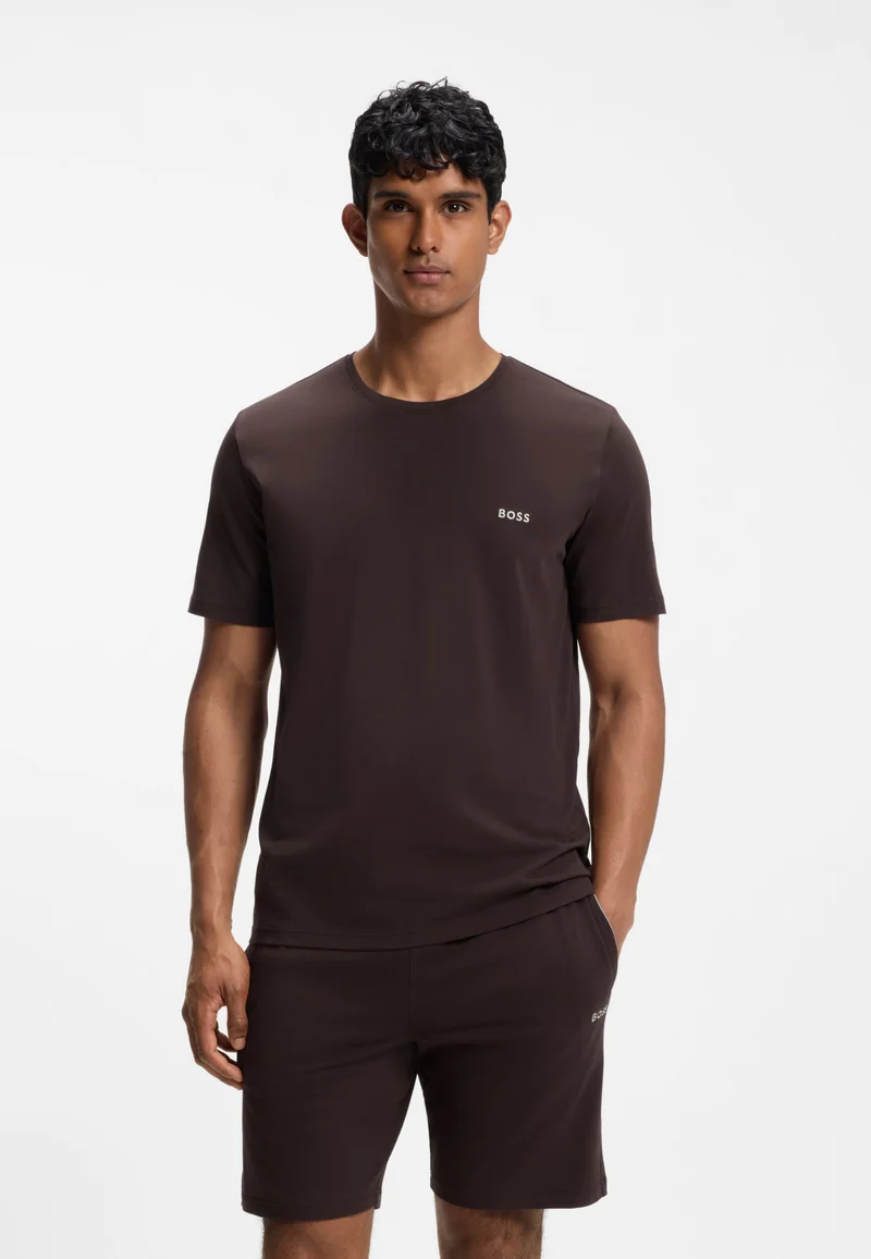 BOSS Logo-embroidered T-shirt in stretch cotton
