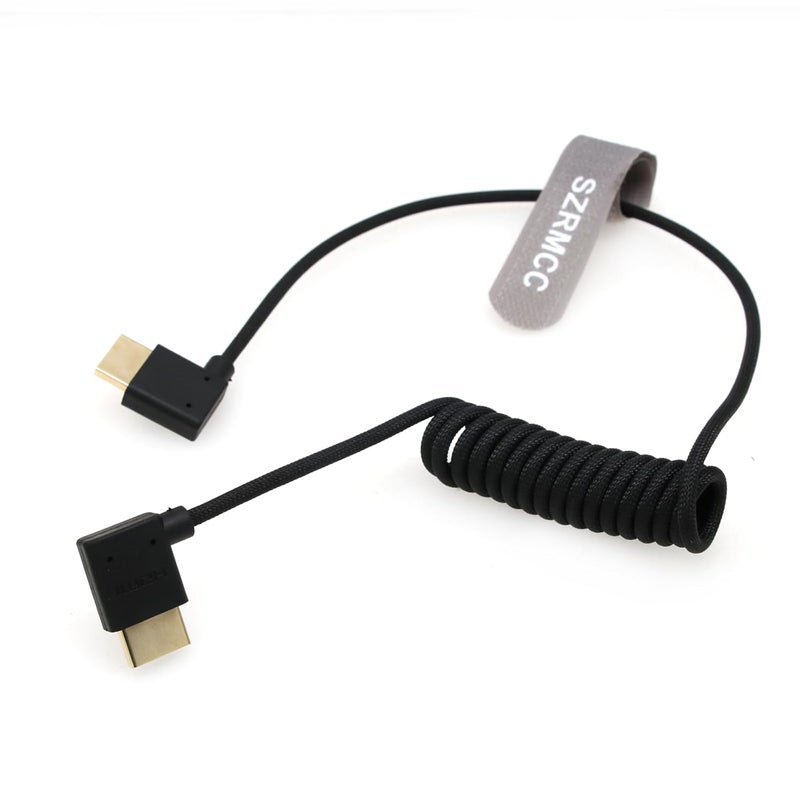 اس زد ار ام سي سي كابل 8K HDMI إلى HDMI فائق السرعة ملفوف مضفر للكاميرا Z Cam E2 Sony FX6 FX9 Canon EOS C70 C300 Portkeys BM5 Atomos Ninjav V Shogun Monitor بزاوية يسرى ويمنى - Image 1