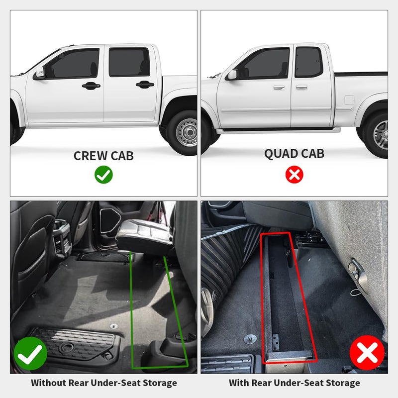 LASFIT Floor Mats for Ram 1500 Crew Cab 2019-2024 Without Rear Under-Seat Factory Storage 4 Full Size Doors Bucket Seat (NOT for Classic Model), All Weather TPE Custom Fit 1st & 2nd Row, Black - Image 2