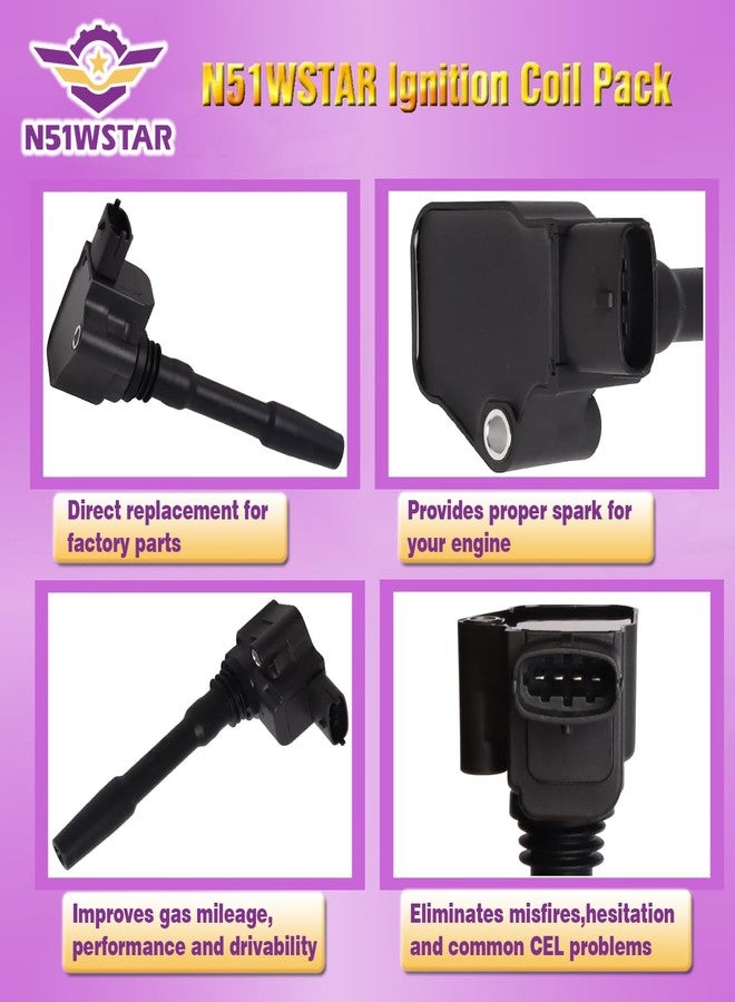 N51WSTAR مجموعة ملفات الإشعال N51WSTAR رقم 000288233، مجموعة من قطعة واحدة، متوافقة مع سيارات مازيراتي جيبلي إس كيو 4، جيبلي إس، جيبلي ليفانتي إس، ليفانتي كواتروبورتي، كواتروبورتي جي تي إس 3.0T 3.8T/M156/M157 - Image 2