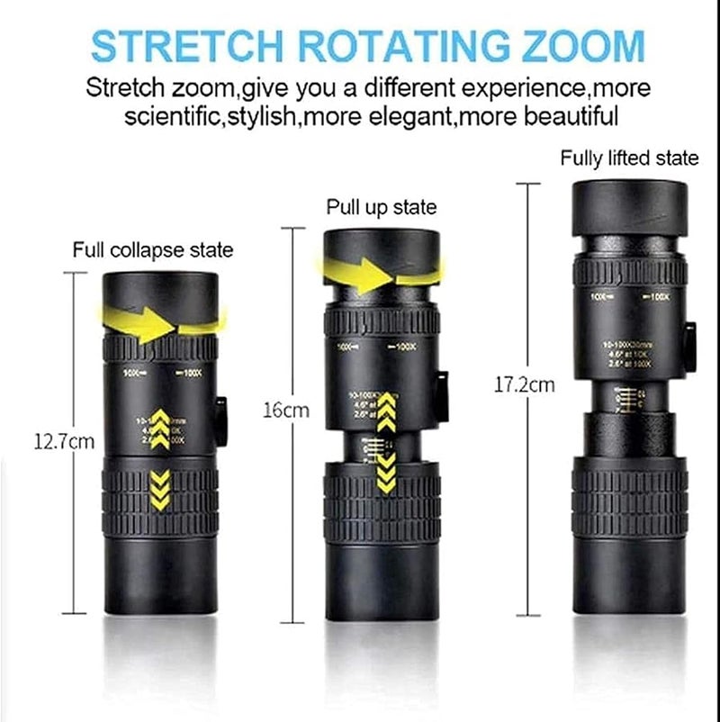 Monocular Telescope 4K 10 300X40mm With Phone Holder Tripod For Bird Watching Travel Package 2 - Image 4