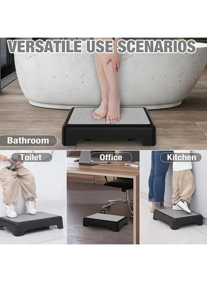 Black Gray Portable Step Stool For Adults Seniors Non Slip Safety Stool Indoor Outdoor Use - Image 5