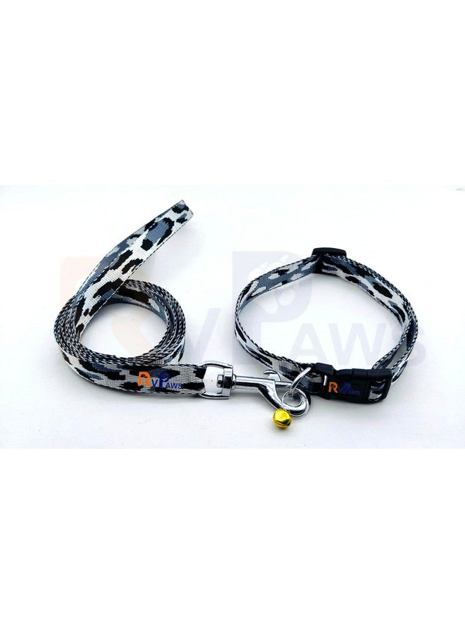 طوق نايلون للحيوانات الأليفة مع مقود وإبزيم سريع الفك قابل للتعديل، مجموعة طوق قابلة للتنفس مثالية للعب والمشي في الهواء الطلق للجراء والكلاب والقطط (طبعة حمار وحشي) - Image 1