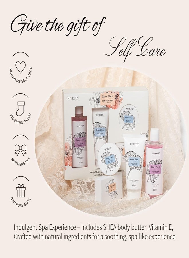 Hitrees Spa Gifts for Women Jasmine & Vanilla Scented Relaxing Gift for Mom Wife Her Sister, Unique Vanilla Bath Sets for Womens Gift Birthday, Self Care Christmas Gifts, Mothers Day Presents for Mom - Image 4