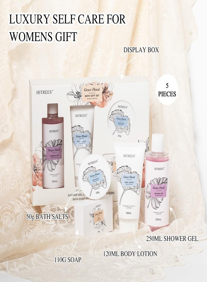 Hitrees Spa Gifts for Women Jasmine & Vanilla Scented Relaxing Gift for Mom Wife Her Sister, Unique Vanilla Bath Sets for Womens Gift Birthday, Self Care Christmas Gifts, Mothers Day Presents for Mom - Image 2