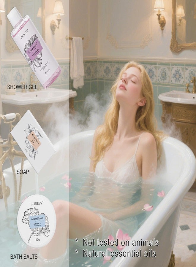 Hitrees Spa Gifts for Women Jasmine & Vanilla Scented Relaxing Gift for Mom Wife Her Sister, Unique Vanilla Bath Sets for Womens Gift Birthday, Self Care Christmas Gifts, Mothers Day Presents for Mom - Image 3