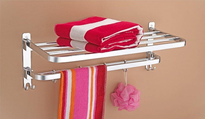STAINLESS STEEL BATHROOM ACCESSORIES SET OF BATHROOM HANGERS FOR CLOTHES BATHROOM TOWEL HANGER FOR WALL MOUNTED TOWEL ROD FOR BATHROOM TOWEL HANGER FOR WASH BASIN PACK OF 1 24 INCH