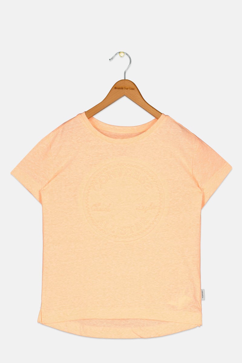 CONVERSE Kids Girl Sportswear Short Sleeves Outdoor T-Shirt, Coral - Image 1