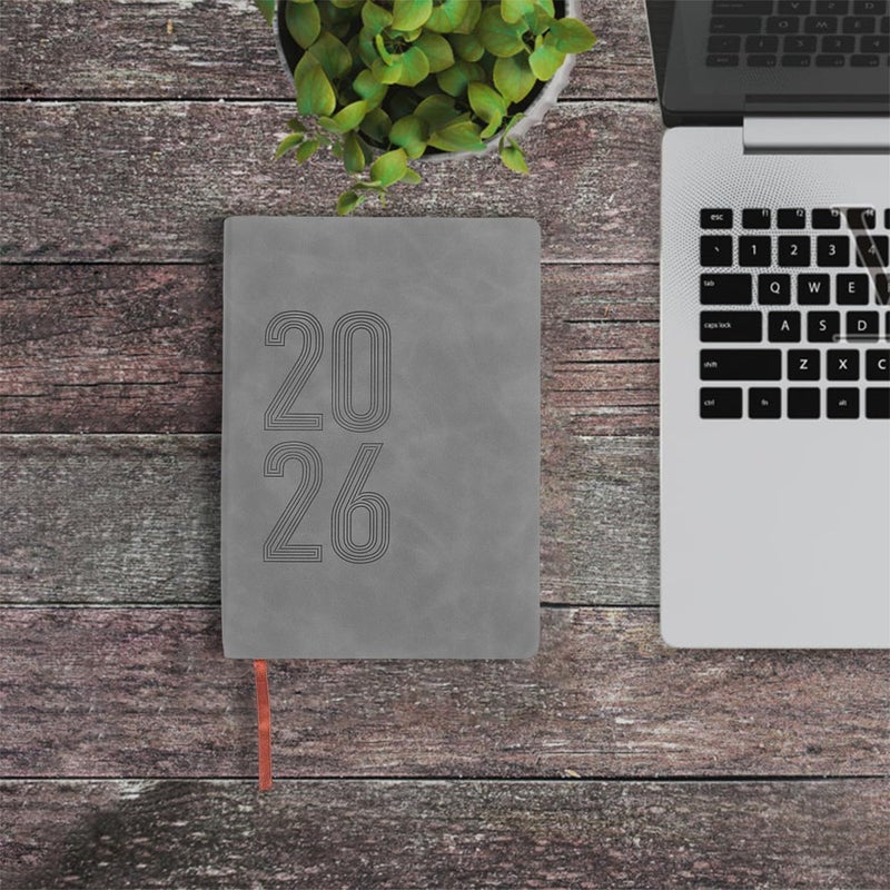 STOBOK 2026 Daily Weekly Calendar Planner Notebook with Bookmarks Academic Time Management Organizer for Diary Journal Agenda Grey - Image 3