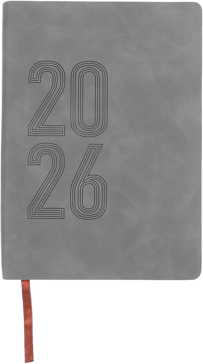 STOBOK 2026 Daily Weekly Calendar Planner Notebook with Bookmarks Academic Time Management Organizer for Diary Journal Agenda Grey - Image 1