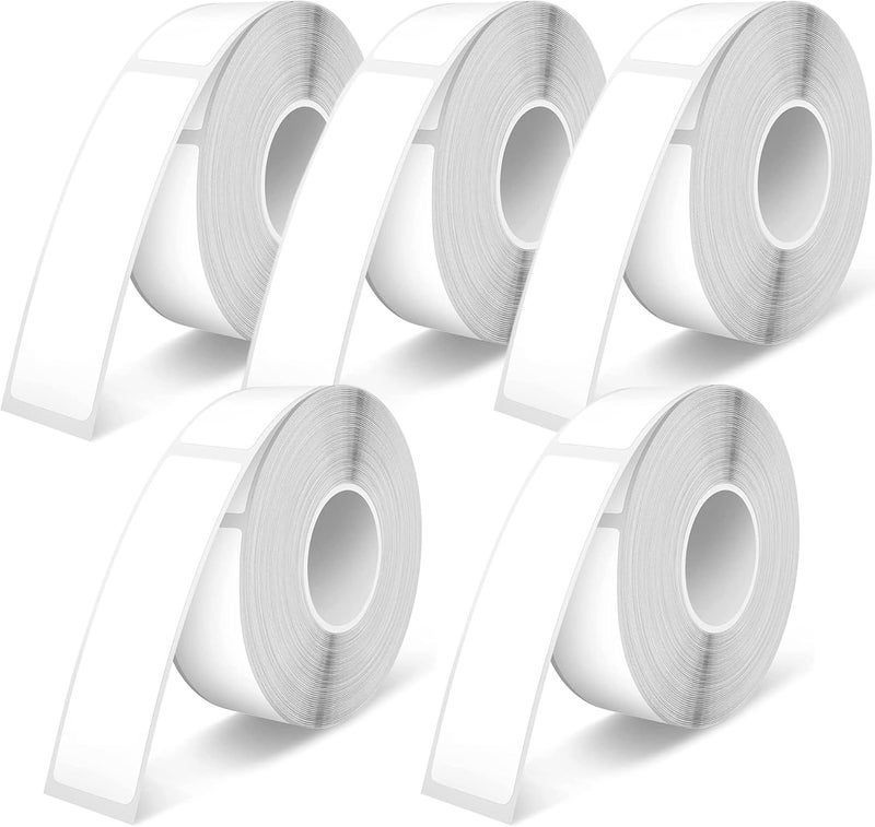 MTRSOCHO D30 Labels 1150 PCS Label Tape Replacement Compatible with Label Maker Model D30 / P11 / P12, 0.47 x 1.18 Inches, Waterproof Adhesive Labeling Tape Print Paper, 5 Rolls - Image 1
