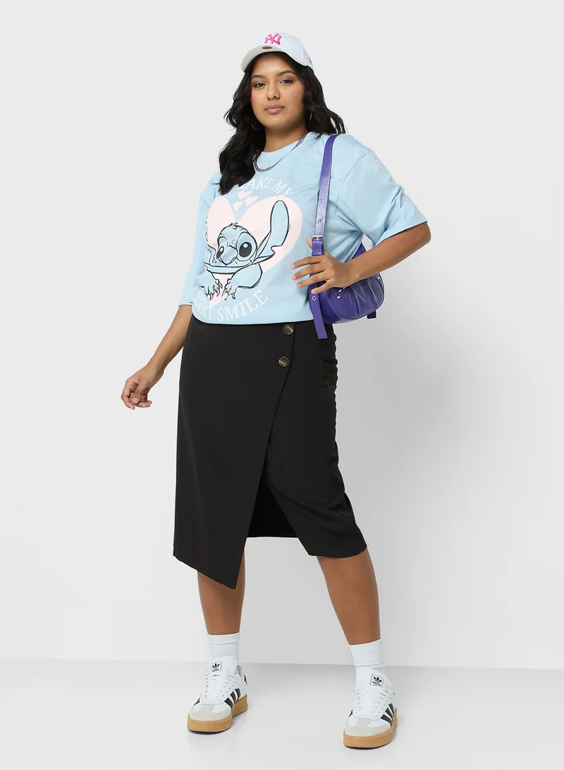 Disney Stitch Plus Size Oversize Graphic T-Shirt