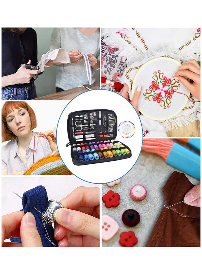 طقم أدوات خياطة وبكرات خيوط مكون من 130 قطعة متعدد الألوان - Image 5