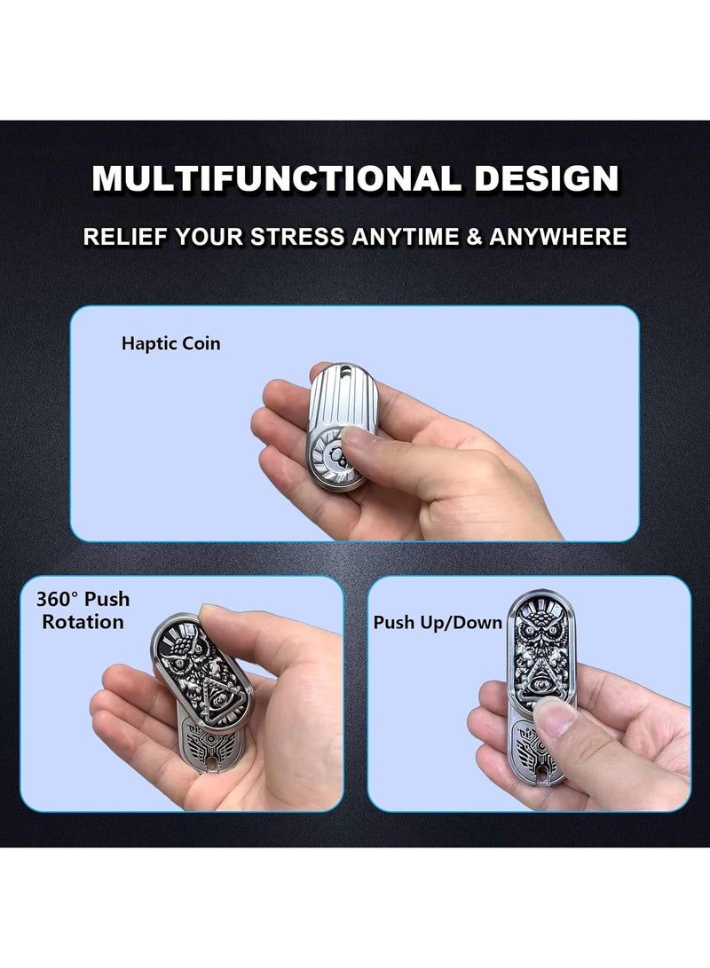 general Spinning fidget spinner, metal fidget toy for adults, tactile coin with infinite rotation, EDC fidget toy, sensory toy for adults to maintain focus and relieve stress, executive desk toy - Image 4