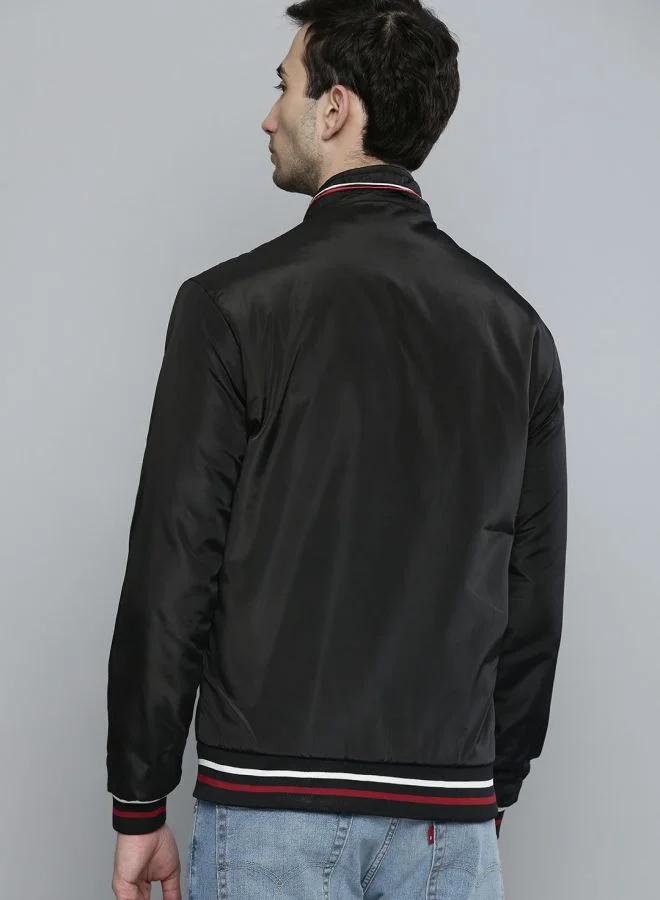 ذا انديان كراج كو The Indian Garage Co Men Slim Fit Solid High Neck Long Sleeves Jacket