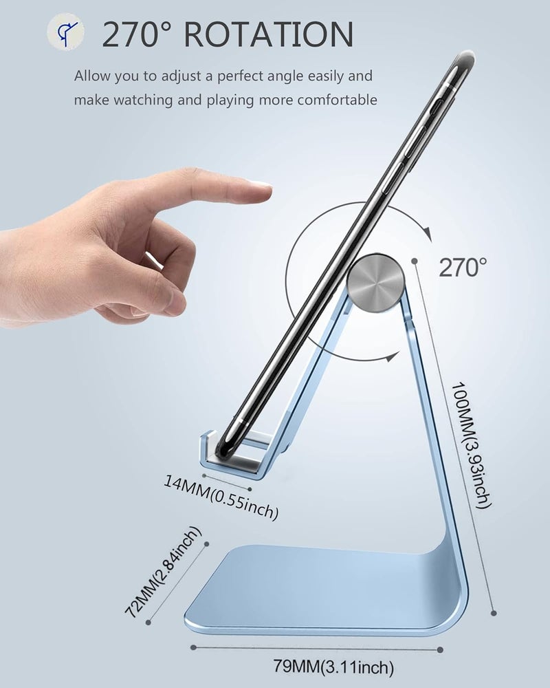 CreaDream Adjustable Cell Phone Stand, Phone Stand, Cradle, Dock, Holder, Aluminum Desktop Stand Compatible with Phone 13 12 Pro Max Charging, Accessories Desk, All Mobile Phones, Sierra Blue - Image 3