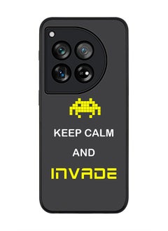 Rugged Black edge case for OnePlus 12R / OnePlus Ace 3 5G, Slim fit Case Flexible Rubber Edges Anti Drop TPU Gel Thin Cover - Keep Calm And Invade
