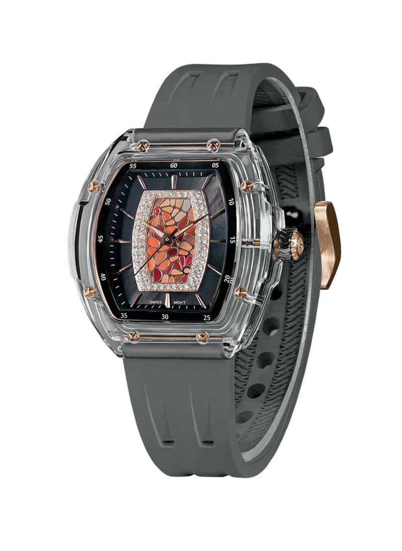 TSAR BOMBA - Women's Elemental Series Grey Silicone Strap Watch TB8219L-06 - Image 1
