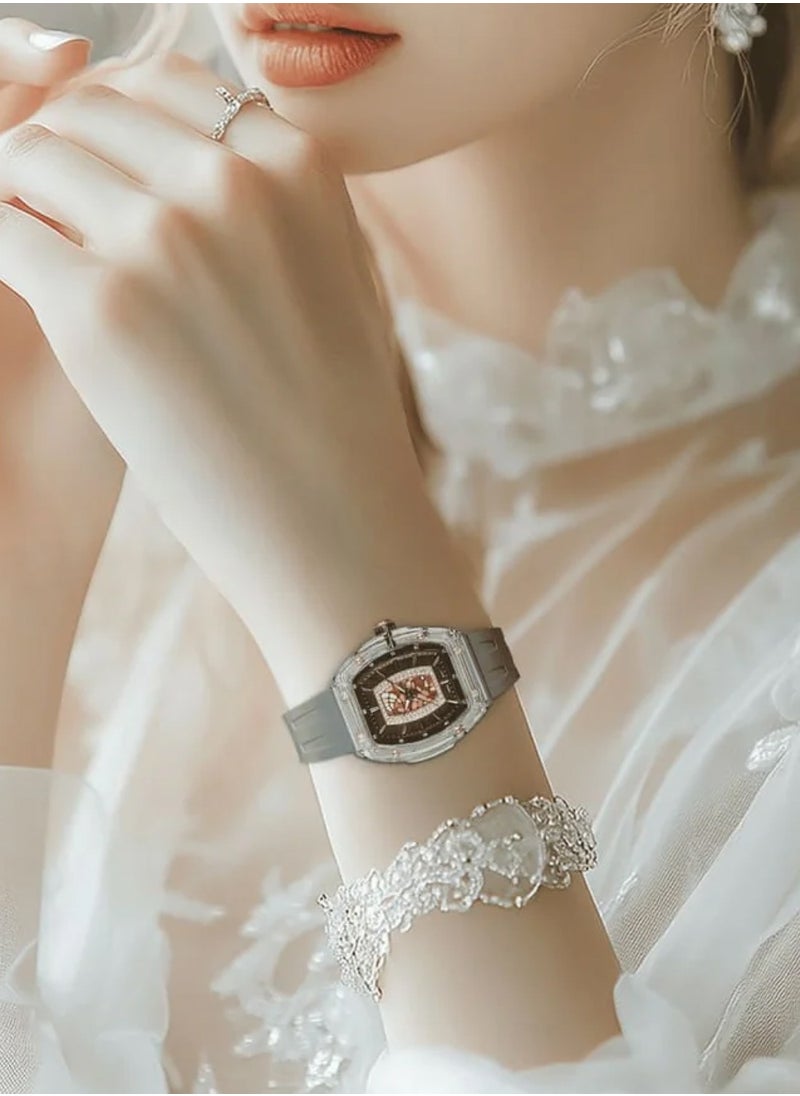 TSAR BOMBA - Women's Elemental Series Grey Silicone Strap Watch TB8219L-06 - Image 1