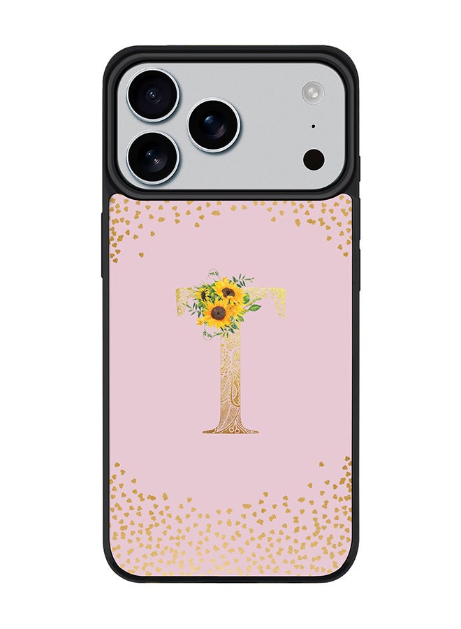 Stylizedd iPhone 17 Pro Max Case, [Compatible with MagSafe] Slim Magnetic cover Phone Case iPhone 17 Pro Max -Custom Floral Monogram - T  (Pink ) - Image 1
