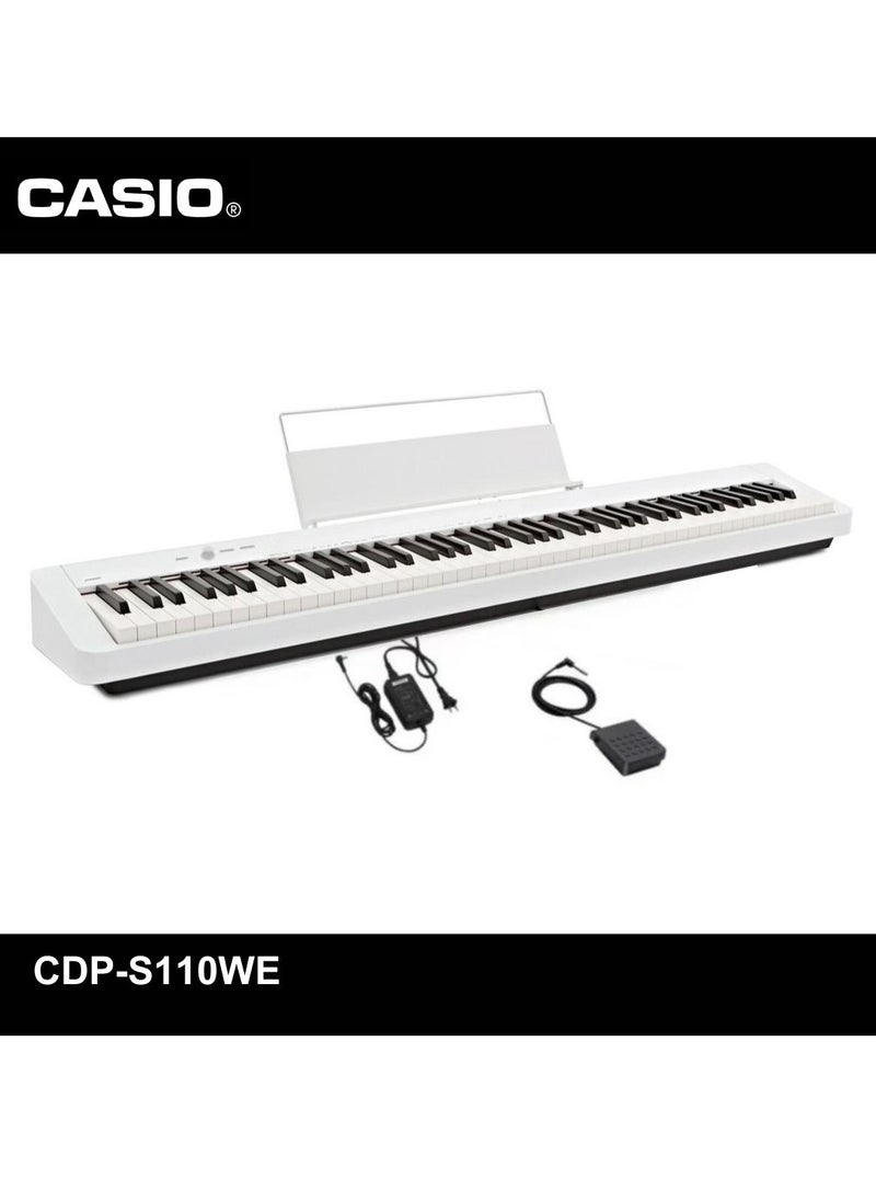 CASIO CDP-S110WE Digital Piano - White - 88 Keys - with Power Adaptor  - Image 3