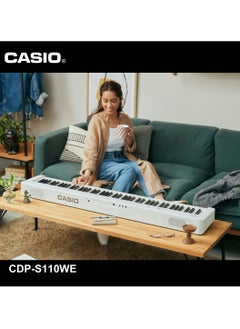 CASIO CDP-S110WE Digital Piano - White - 88 Keys - with Power Adaptor  - Image 2