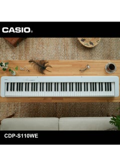 CASIO CDP-S110WE Digital Piano - White - 88 Keys - with Power Adaptor  - Image 4