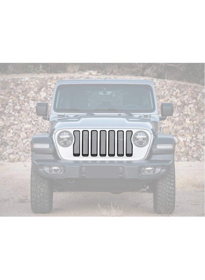 JeCar JeCar Front Grill Inserts & Headlight Cover Kit Compatible with Jeep Wrangler 2018-2023 JL & Unlimited, Black  - Image 3