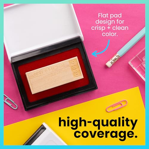 ExcelMark Rubber Stamp Ink Pad Extra Large 3-7/8" x 7" (Red) - Image 4