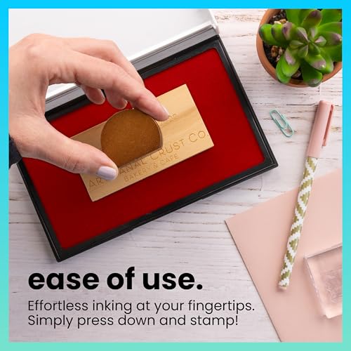 ExcelMark Rubber Stamp Ink Pad Extra Large 3-7/8" x 7" (Red) - Image 3