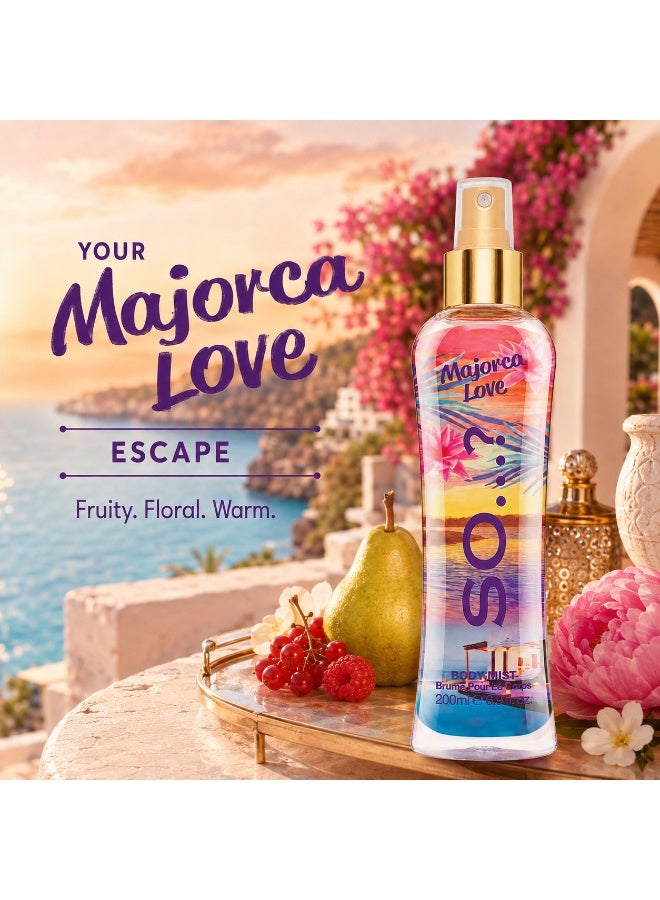So..? SO…? Summer Escapes Majorca Love Body Mist for Women, Fruity Vanilla & Musky Long-Lasting Fragrance Spray with Red Berries, Pear & Plum, Perfume Gift for Women & Teen Girls, 200ml, Pack of 2 - Image 5
