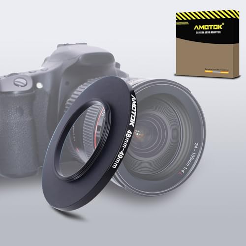AMOTOK 48mm Lens to 49mm Camera Lens Adapter,48mm to 49mm Filter Step up Ring Adapter Ring,Compatible All 49mm Filter Accessory - Image 1