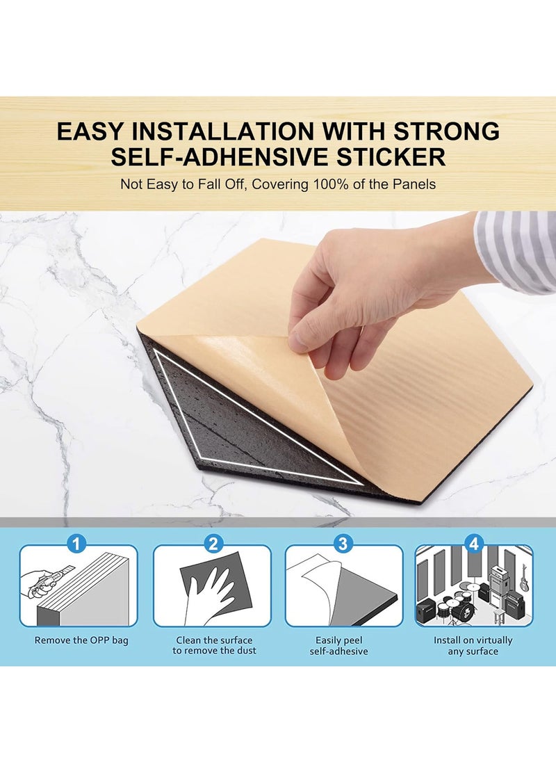 AUTOYSUR - 12 Pack Acoustic Panels Sound Proof Foam Panels, Hexagon Soundproof Wall Panels Decorative Wall Panels Sound Absorbing Panels for Studio Office Home,Black - Image 1