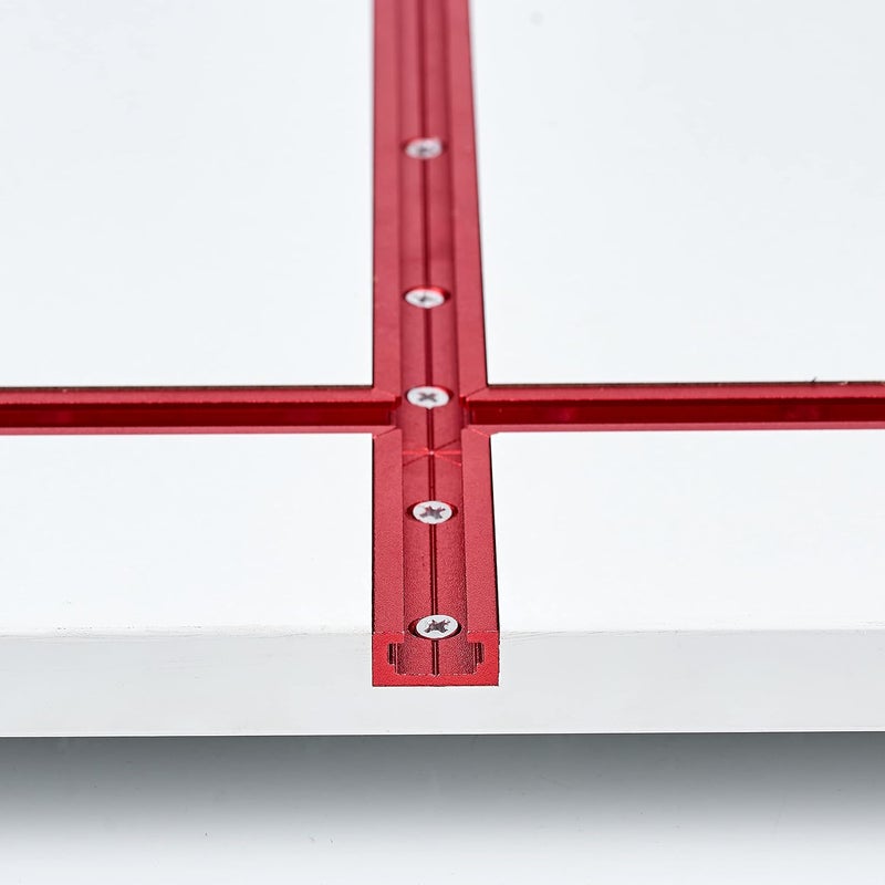 STRONGROWTH T Track 48" with Wood Screws-Double Cut Profile Universal T-Track with Predrilled Mounting Holes-Woodworking-Fine Sandblast Anodized-Red Color-4PK - Image 3