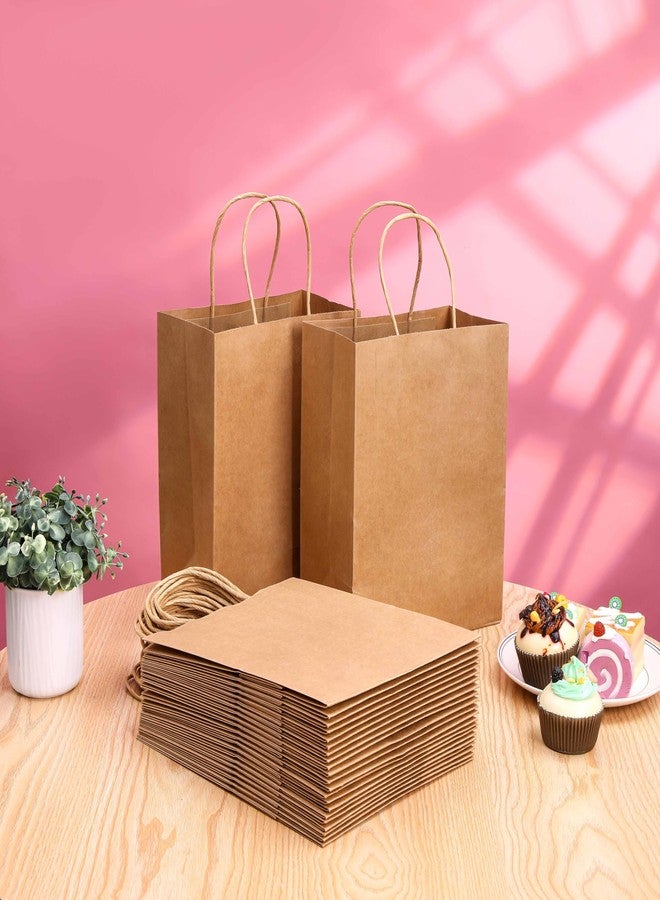 SUNCOLOR 25 Pieces 10" Brown Gift Bags with Handle for Party Favor Bags (Brown) - Image 4