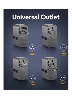 Remson Remson Omni Plug 85W GaN Travel Adapter Power Delivery with Built-in Retractable USB-C Cable for Rapid Charging / 3 USB-C Ports/ 1 USB-A Port and 1 2500W AC Socket  - Image 5