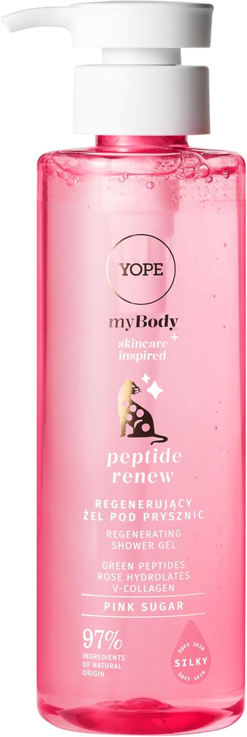 YOPE REGENERATING SHOWER GEL WITH PEPTIDES REGENERATING AND MOISTURIZING 97 INGREDIENTS OF NATURAL ORIGIN VEGAN SCENT PINEAPPLE PEACH LEMON 300ml