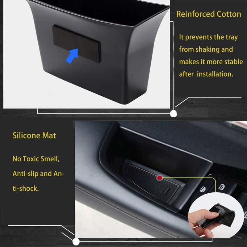 TTCR-II Compatible with Door Handle Organizer Tray Mazda 3 2019-2025, Fits for Door Storage Box Mazda CX-30 2020-2025 at Driver and Front Passenger Side (2 Pcs) - Image 4