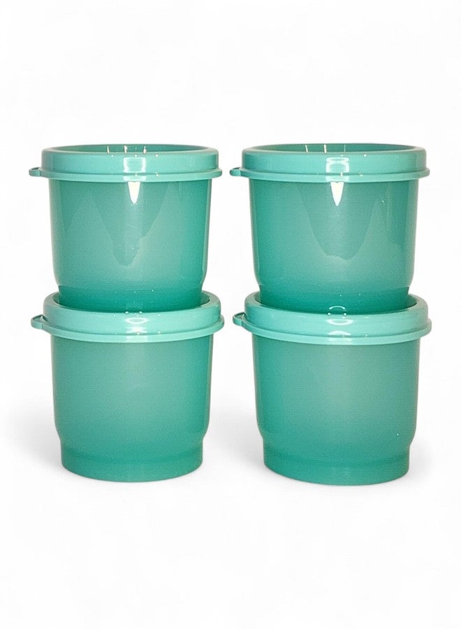 Tupperware Snack Cup Set of 4 Mint Green with Matching Seals (4 ounces each) - Image 1