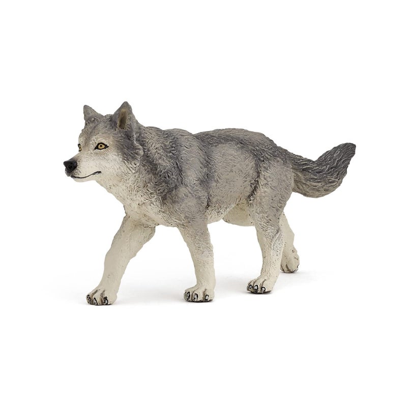 Papo - Grey She-Wolf Figure - Wild Animal Toy for Kids Age 3+ - Hand Painted Forest Predator Model - 12.5 x 3 x 6 cm - Durable Plastic Wolf Figurine for Nature Play - Wildlife Collection - 53012 - Image 1