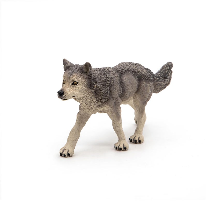Papo - Grey She-Wolf Figure - Wild Animal Toy for Kids Age 3+ - Hand Painted Forest Predator Model - 12.5 x 3 x 6 cm - Durable Plastic Wolf Figurine for Nature Play - Wildlife Collection - 53012 - Image 5