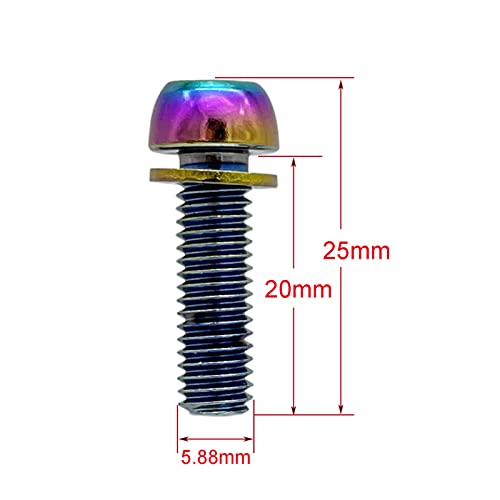 JooFn Bolts Screw with Washers for MTB Bike Bicycle Stem M5x20mm M6x20mm Steel Allen Hex Tapered (M5*8) - Image 4