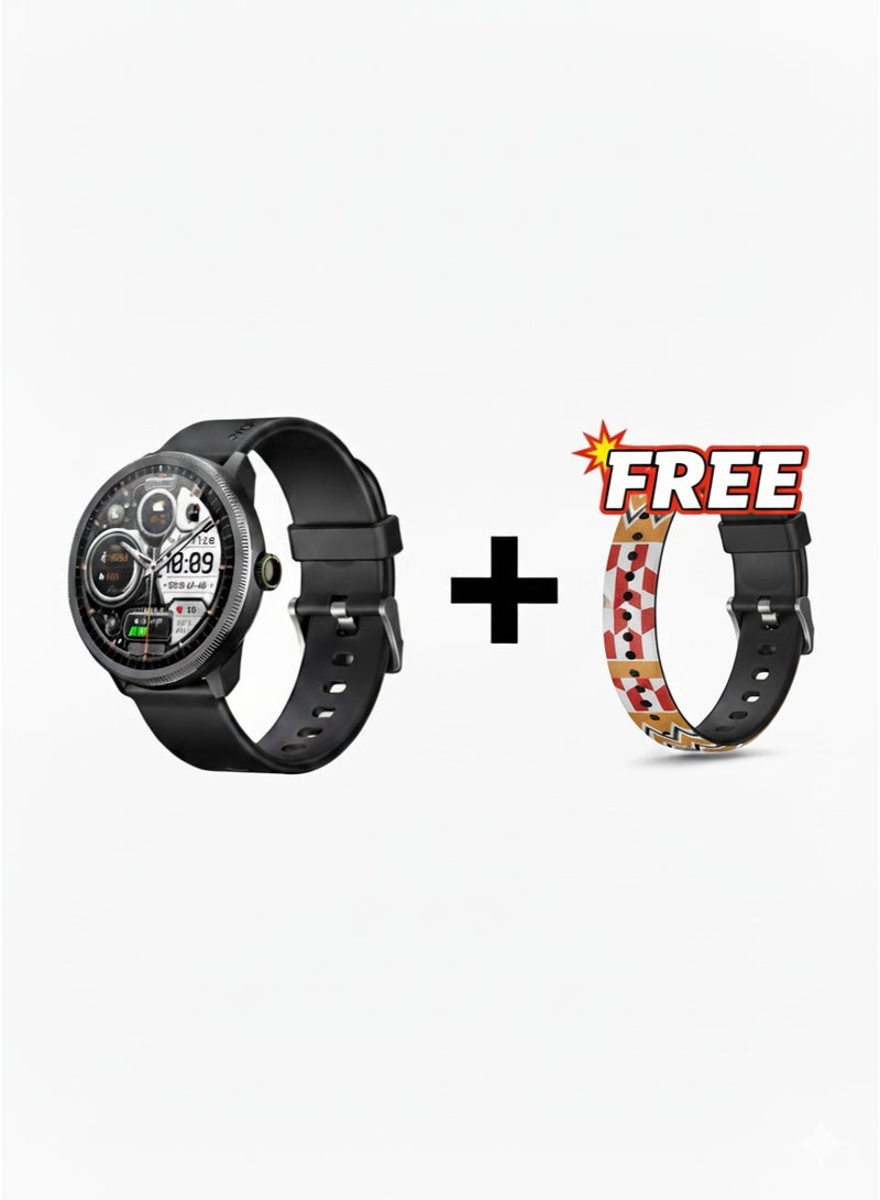 Oraimo Smartwatch 5R 1.43'' Amoled IP68 Black with Free silicon watch band WB-03 - Image 3